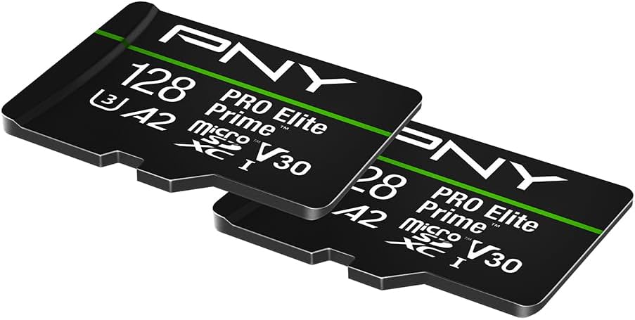 128GB PRO Elite Prime C10 U3 V30 A2 microSDXC Flash Memory Card 2-Pack