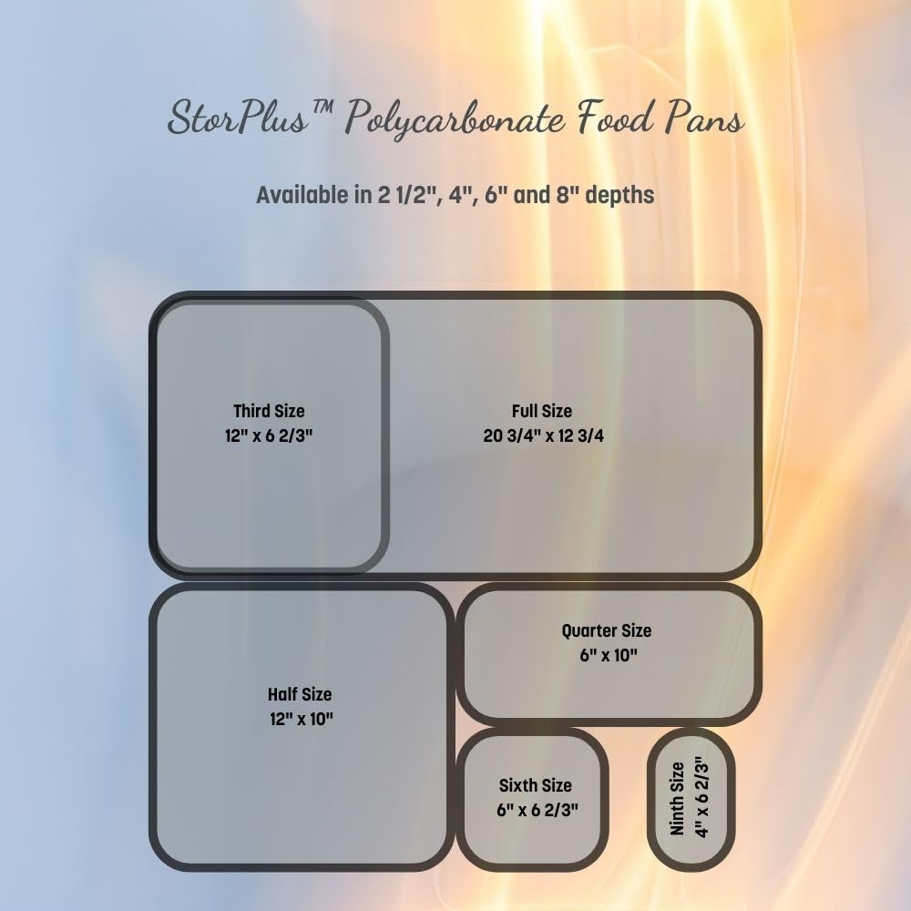 Carlisle StorPlus Polycarbonate Food Pan, 1/3 Size, 5.7 Qt, 1 Ct, Clear