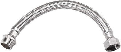 BSPP Faucet Supply Line Connector G1/2 Female x G1/2 Male 8 Inch Length 304 Stainless Steel Hose
