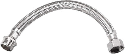 BSPP Faucet Supply Line Connector G1/2 Female x G1/2 Male 8 Inch Length 304 Stainless Steel Hose
