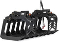 72" Grade 50 Standard Series Root Grapple Bucket for Skid Steers, Fits SSQA, Twin Hydraulic Cylinders for Medium-Duty