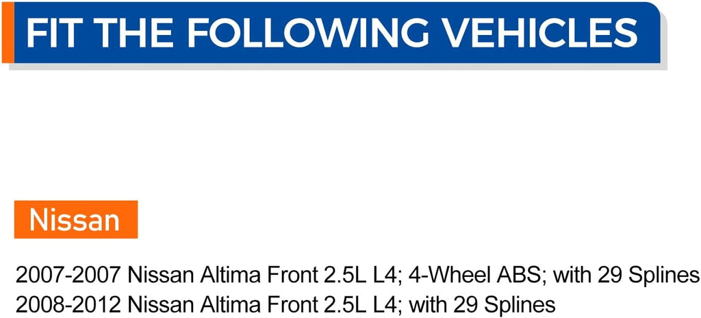 PAROD 513294 Wheel Hub Assembly Fit 2007-2012 Nissan Altima 2.5L L4