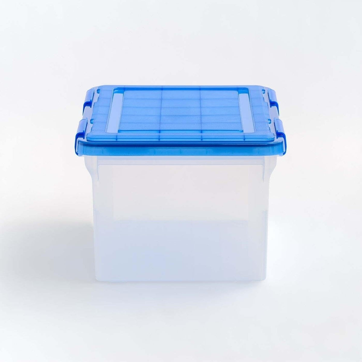 32 Quart Clear Plastic File Storage Box with Gasket Sealed Lid, Legal Size Airtight Document Organizer Bin, Stackable
