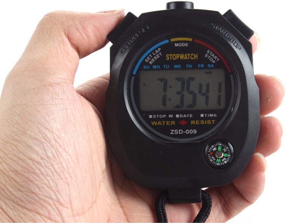 2 Pack Multi-Function Electronic Digital Sport Stopwatch Timer, Large Display with Date Time and Alarm