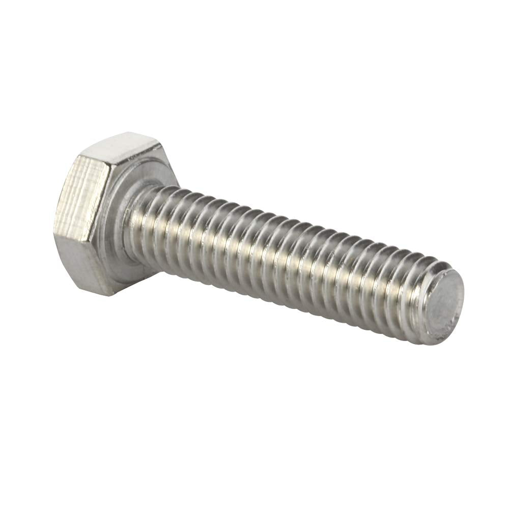 Mellewell M6 x 25mm Hex Head Screw Bolts, Fully Threaded, Stainless Steel 18-8, Plain Finish, Quantity 25