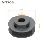uxcell BK25-5/8 V-Belt Sheave 5/8"Bore x 2.65"OD Single Groove Web Sheave Bored-to-Size Sheave, Cast Iron, Belt Section for 3L or B Belt