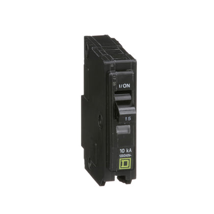 Square D by Schneider Electric Qwik Open 15 Amp Mini Circuit Breaker, 1 Pole, 120/240V AC, 10kA Breaking Capacity, Plug in Mount, Commercial and Residential Use, 10-Pack (QO115CP)