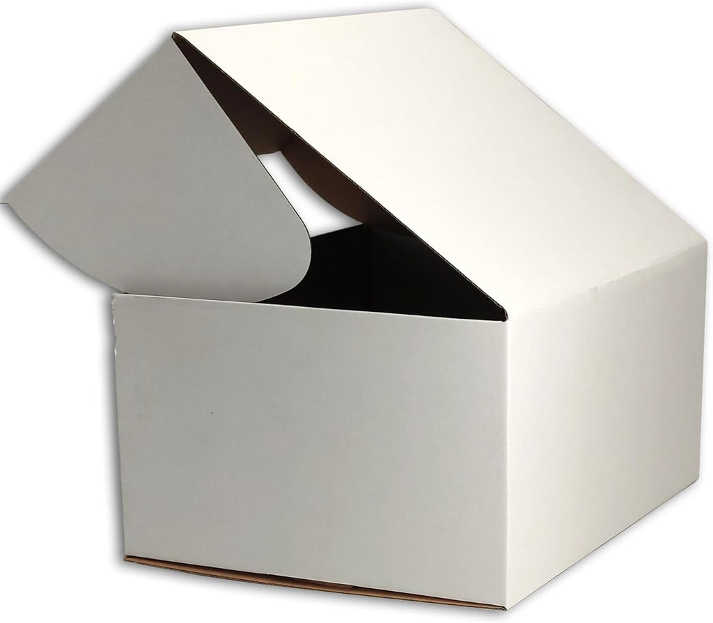 12x8x6 Shipping Boxes White Mailer Corrugated Cardboard Box Set of 15