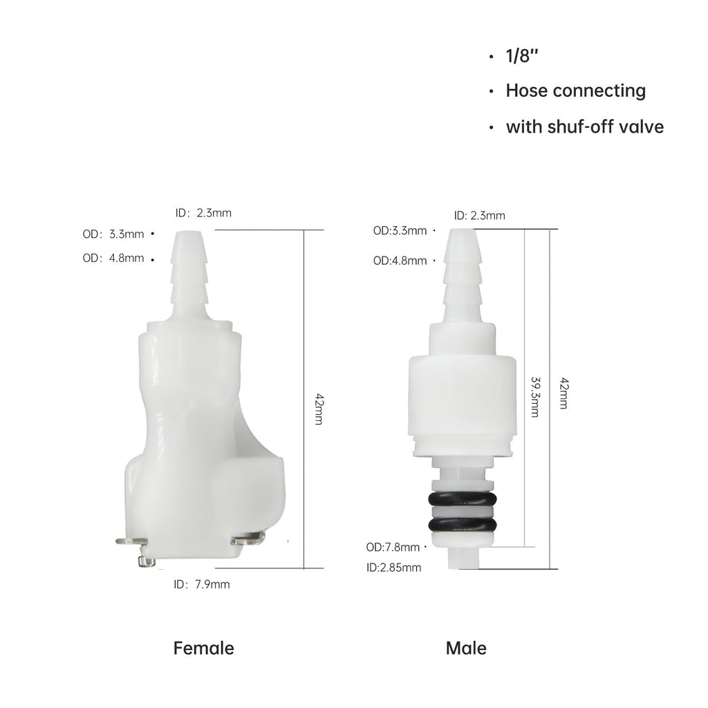 BBTUS 2Pcs 1/8" Plastic Hose Barb insert Quick Connector Disconnect Fitting