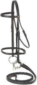 SilverFox Raised Snaffle Bridle Black Horse