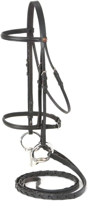 SilverFox Raised Snaffle Bridle Black Horse