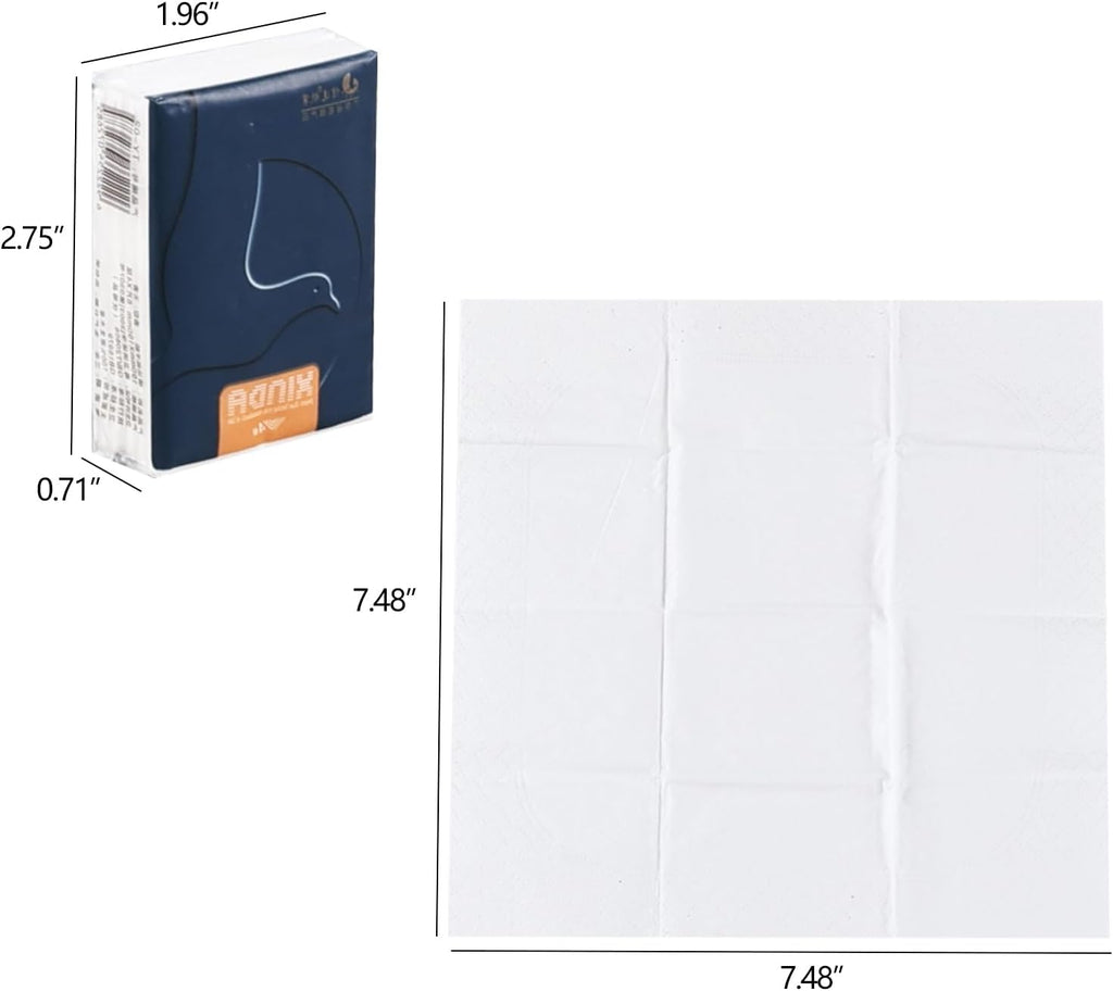 100-Pack Pocket Packs Facial Tissues, 4-Ply Mini Tissue Travel Size