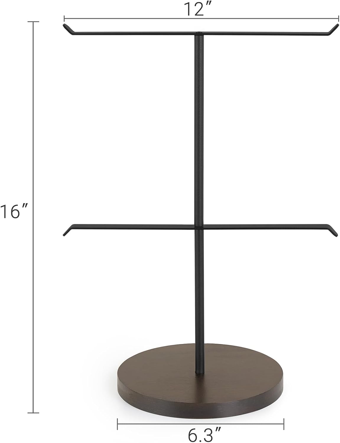 Medal Hanger Display Metal Medal Holder, 12x16 Inches, Black & Walnut | Race Award Medals Display Stand, Running
