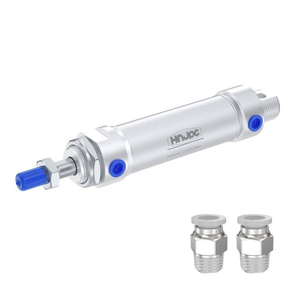MAL Mini Pneumatic Cylinder 1-1/2 inch (40mm) Bore 1 inch (25mm) Stroke, Compact Round Body Double Acting Aluminum Air Cylinder (MAL40x25)
