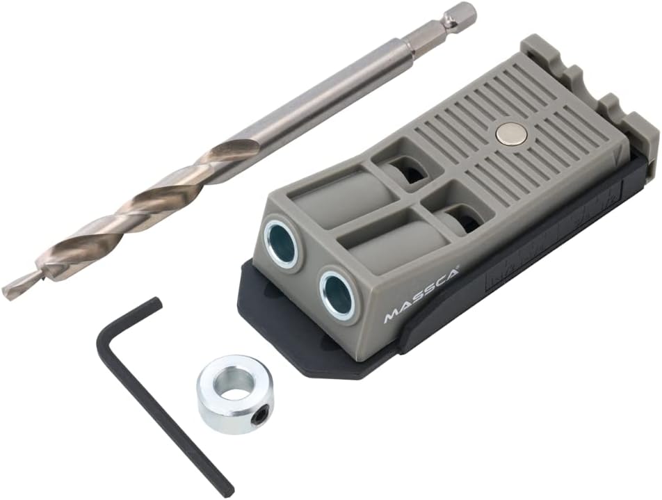 Twin Pocket Hole Jig Kit – Adjustable & Easy to Use Joinery Pocket Screw Jig for Woodworking - Pocket Jig Tool with