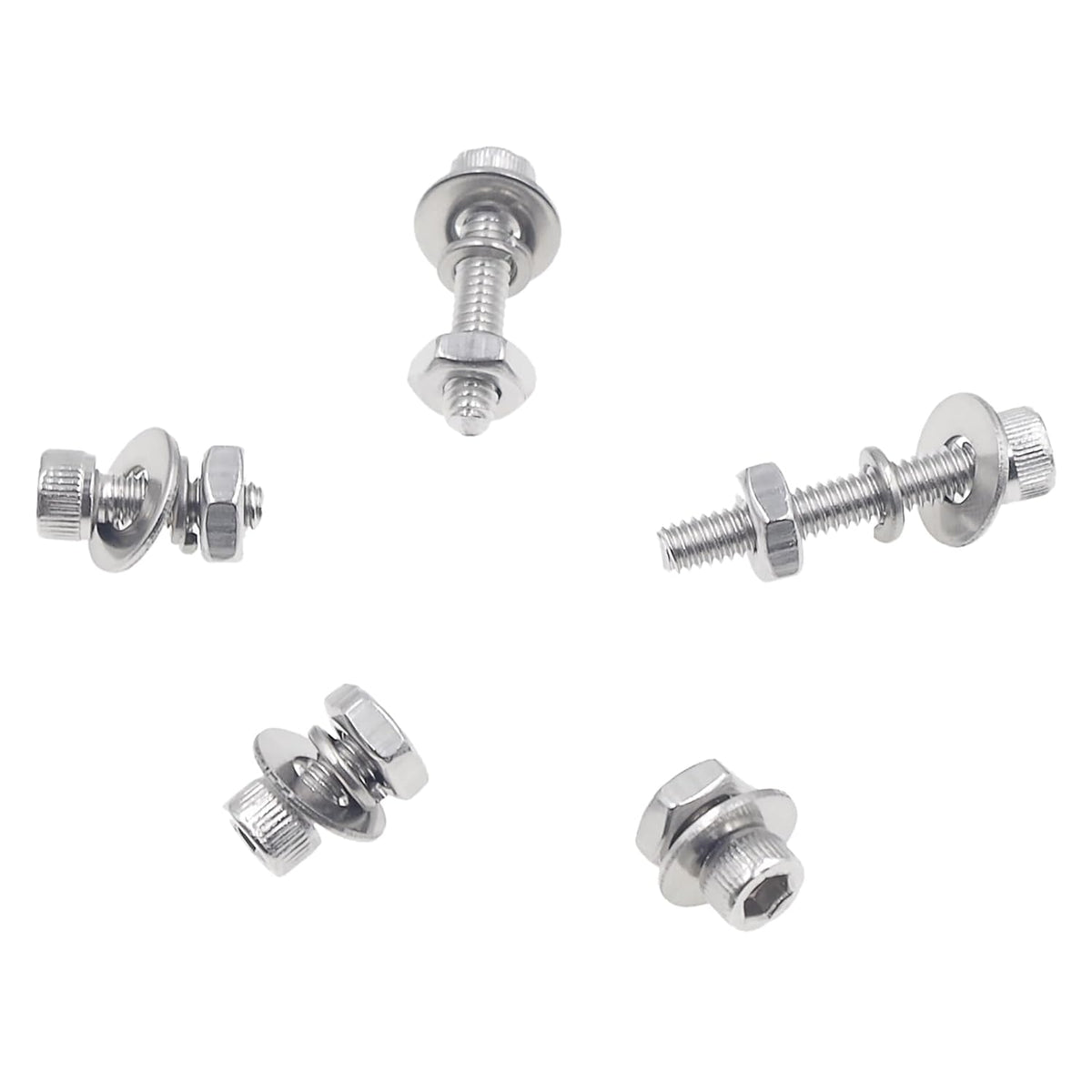 #8-32 UNC Stainless Steel Knurled Hex Socket Cap Screw Nut Washer Kit