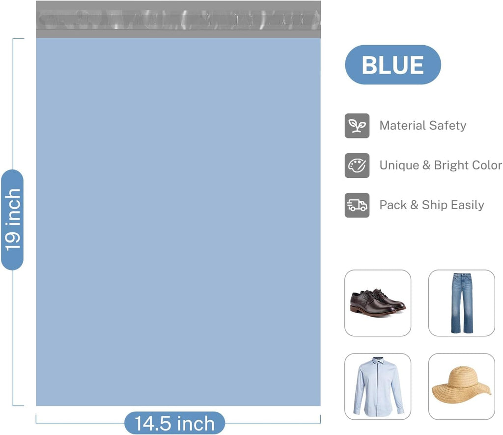 Poly Mailers 14.5x19 200pcs, Large Shipping Bags for Clothing, Durable Shipping Envelopes, Mailing Bags for Small