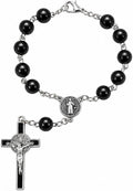 St Benedict Medal One Decade Catholic Rosary Black Prayer Beads