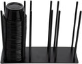 3 Section Black Iron Portion Cup and Lid Organizer, 1 Count