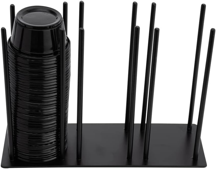 3 Section Black Iron Portion Cup and Lid Organizer, 1 Count