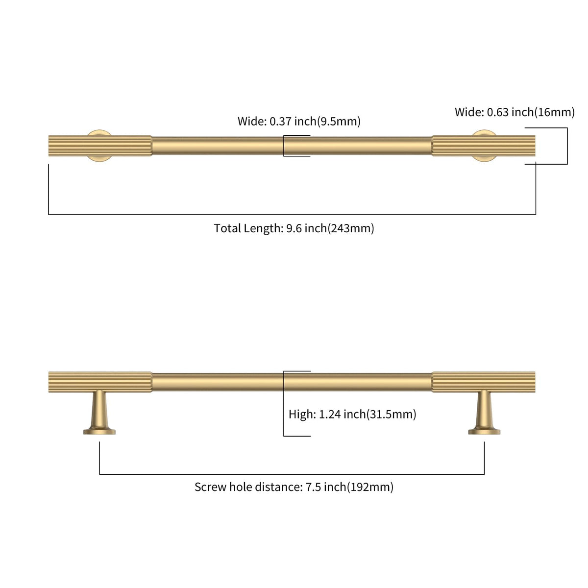 6 Pack 7.5 inch Champagne Bronze Kitchen Cabinet Handles