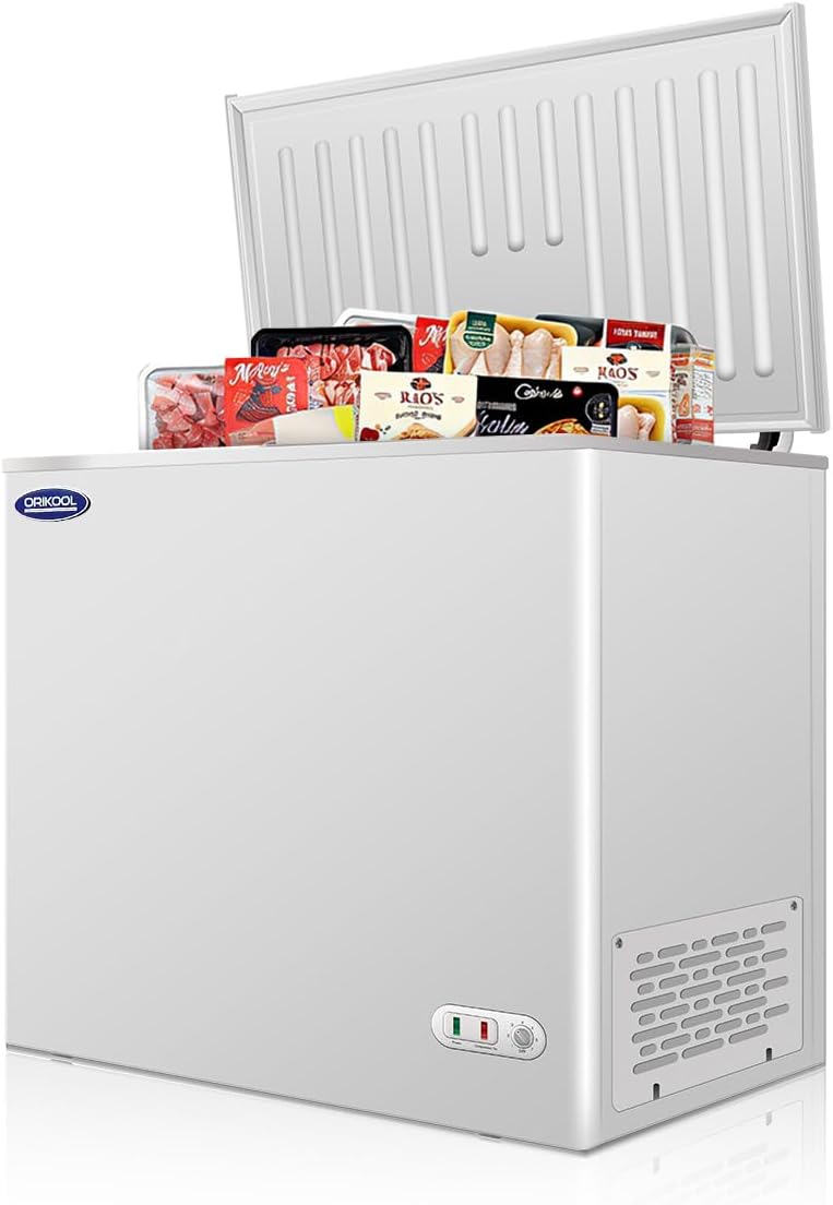 7 Cu. Ft. Commercial Deep Chest Freezer, Locking Stay-Open Lid, White