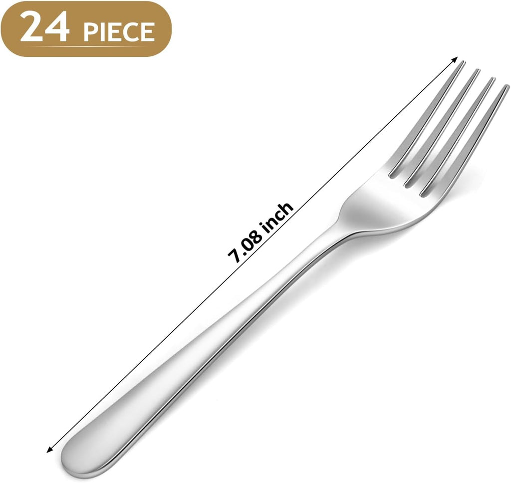Dinner Forks, 24-Piece Stainless Steel Forks Set, 7.1 Inch Silverware Forks