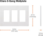 Lutron Claro Light Switch Cover Plate, 3 Gang Wallplate, Gloss