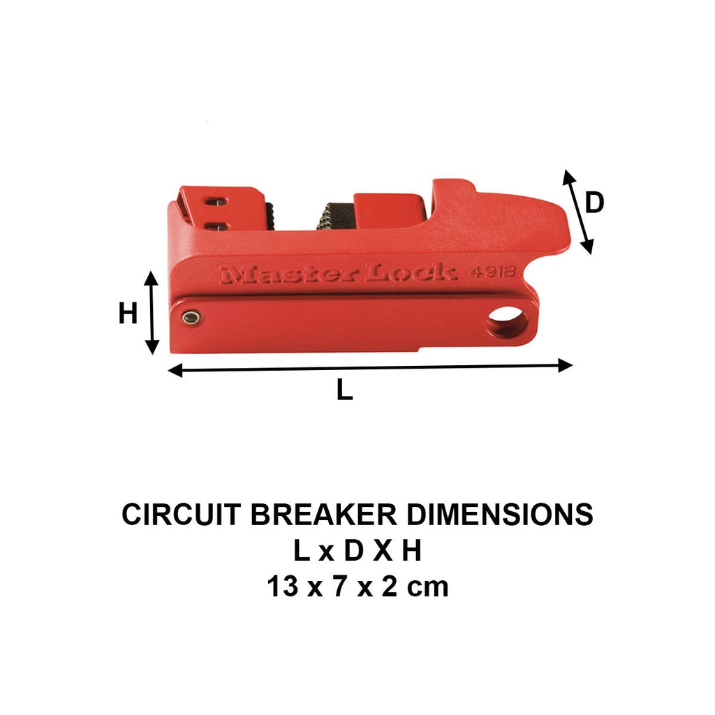 Master Lock 491B Lockout Tagout Circuit Breaker, Tall and Wide Toggles, 2A CR
