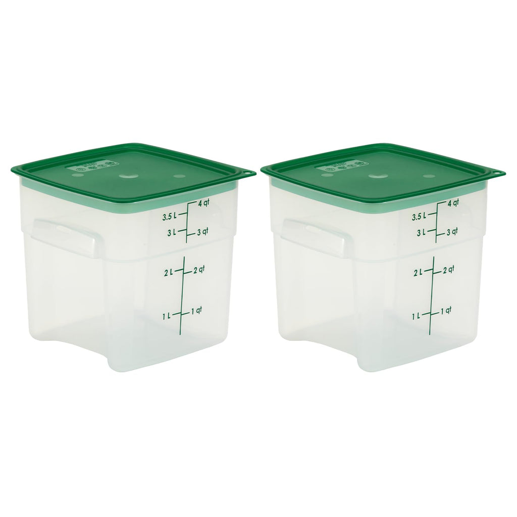 Food Storage Containers with Lids (Microwave Safe and BPA-Free) - 4 QT (Quart) Square Food Storage Container with Lid