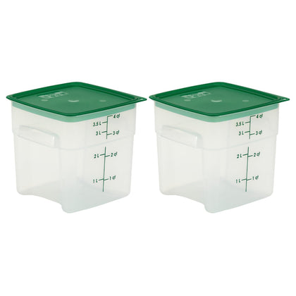 Food Storage Containers with Lids (Microwave Safe and BPA-Free) - 4 QT (Quart) Square Food Storage Container with Lid