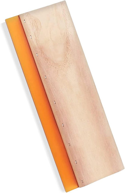 Screen Printing Squeegee, 75 Durometer Wooden Scraper Rubberwood Silk Print, for Printmaking Print Ink Machine 11.8 inch