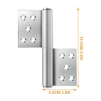 Heavy Duty Stainless Steel Flag Hinges Detachable Design for Interior Doors