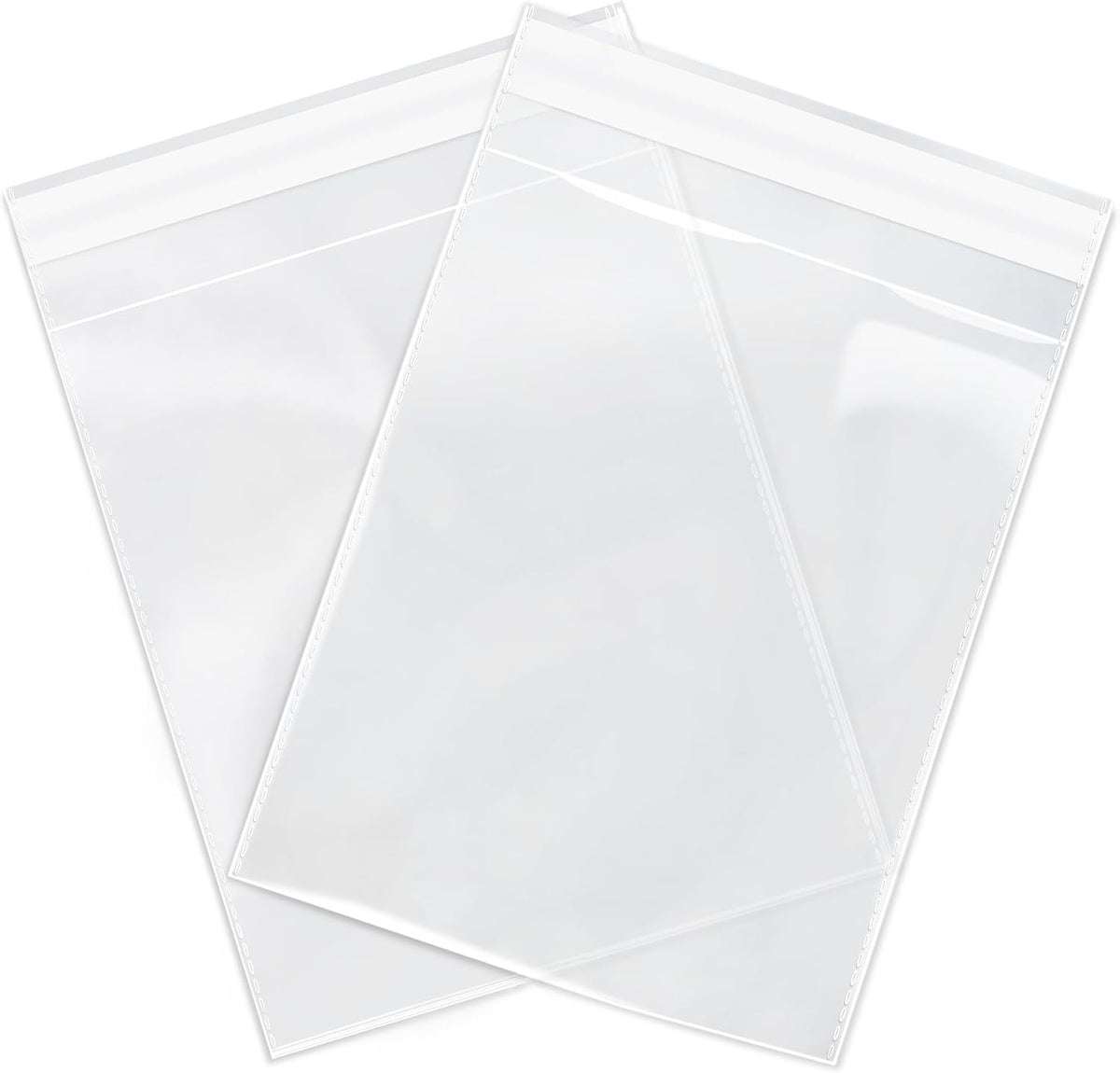 10x13 Self Sealing Cellophane Bags, 100 Count - Clear Poly for Shirts
