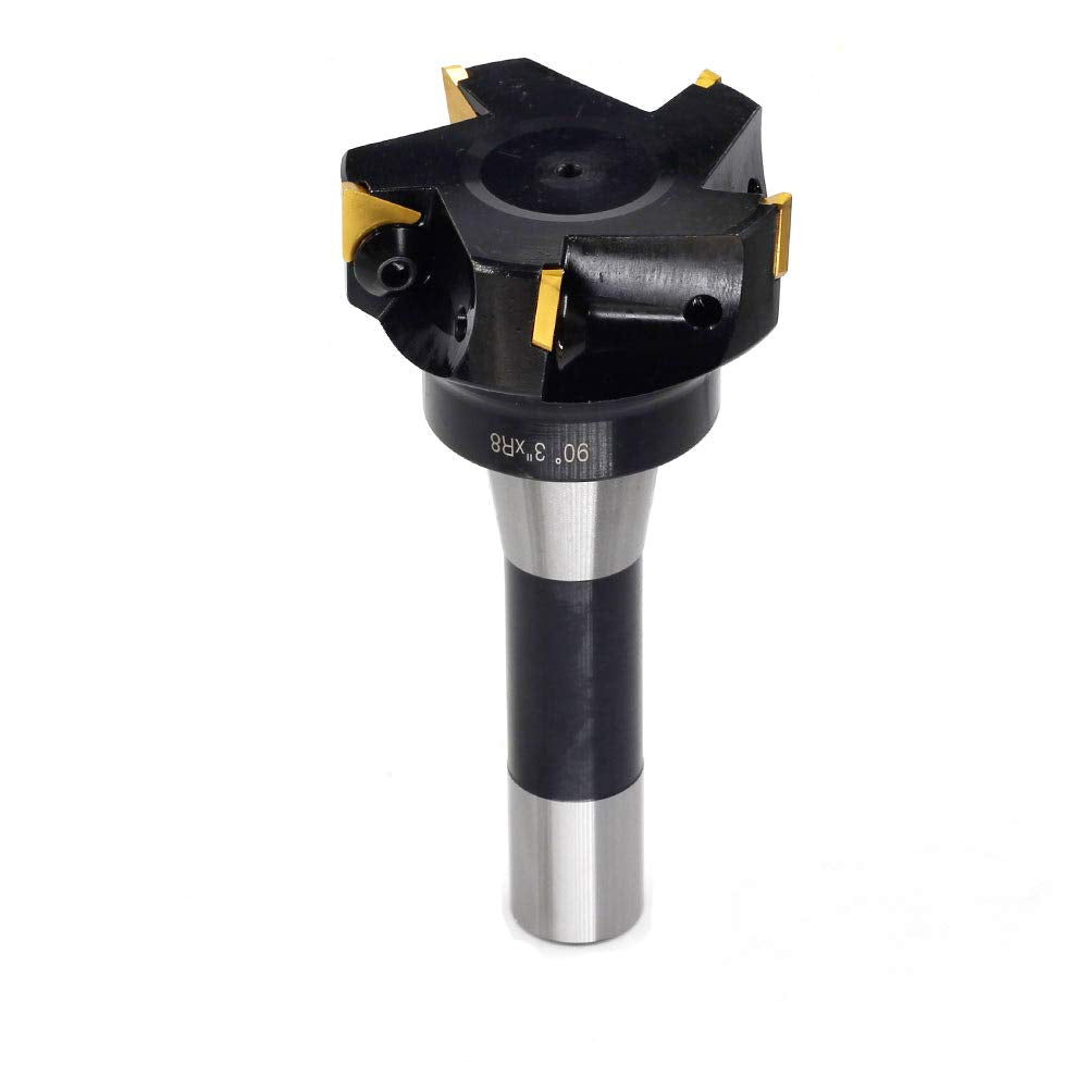 OSCARBIDE Indexable End Mill, R8 Shank, 3" Cutting Diameter, 5 Flutes