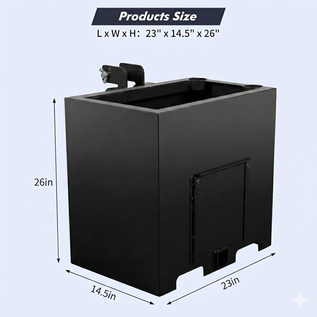Heavy Duty 800 Lbs 3-Point Tractor Ballast Box – Fits Category 1 Hitch, Compatible with Loaders & Skid Steers
