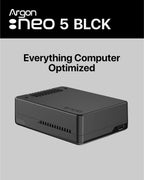 Argon NEO 5 Aluminum Case for Raspberry Pi 5 - Built-in Fan (Black)