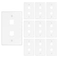 iwillink 2-Port Keystone Wall Plate, 10-Pack White