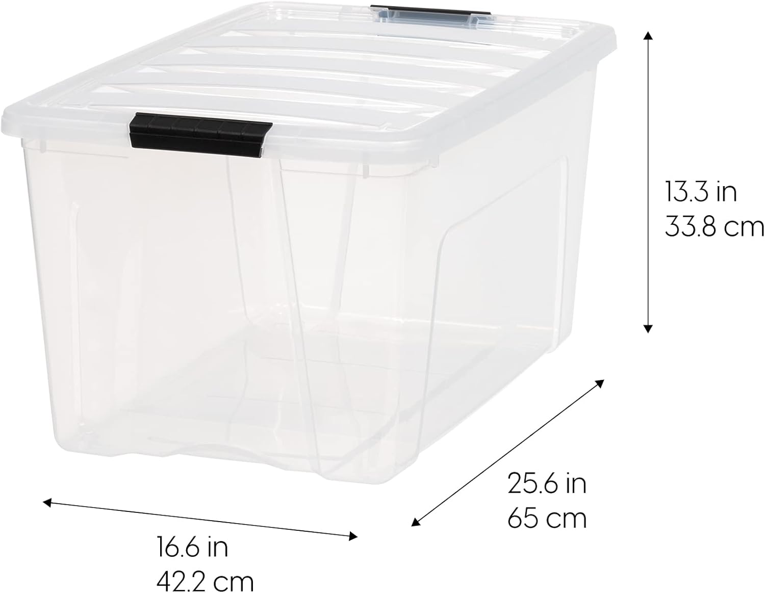 72 QT Plastic Storage Box with Lid and Latches - 4 Pack - BPA-Free, See-Through Organizing Solution, Durable Nestable
