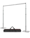 10x10ft Heavy Duty Pipe and Drape Stand Kit with Flat Base, Silver
