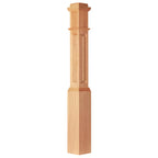 Box Newel Post 6.25" Raised Panel, Poplar