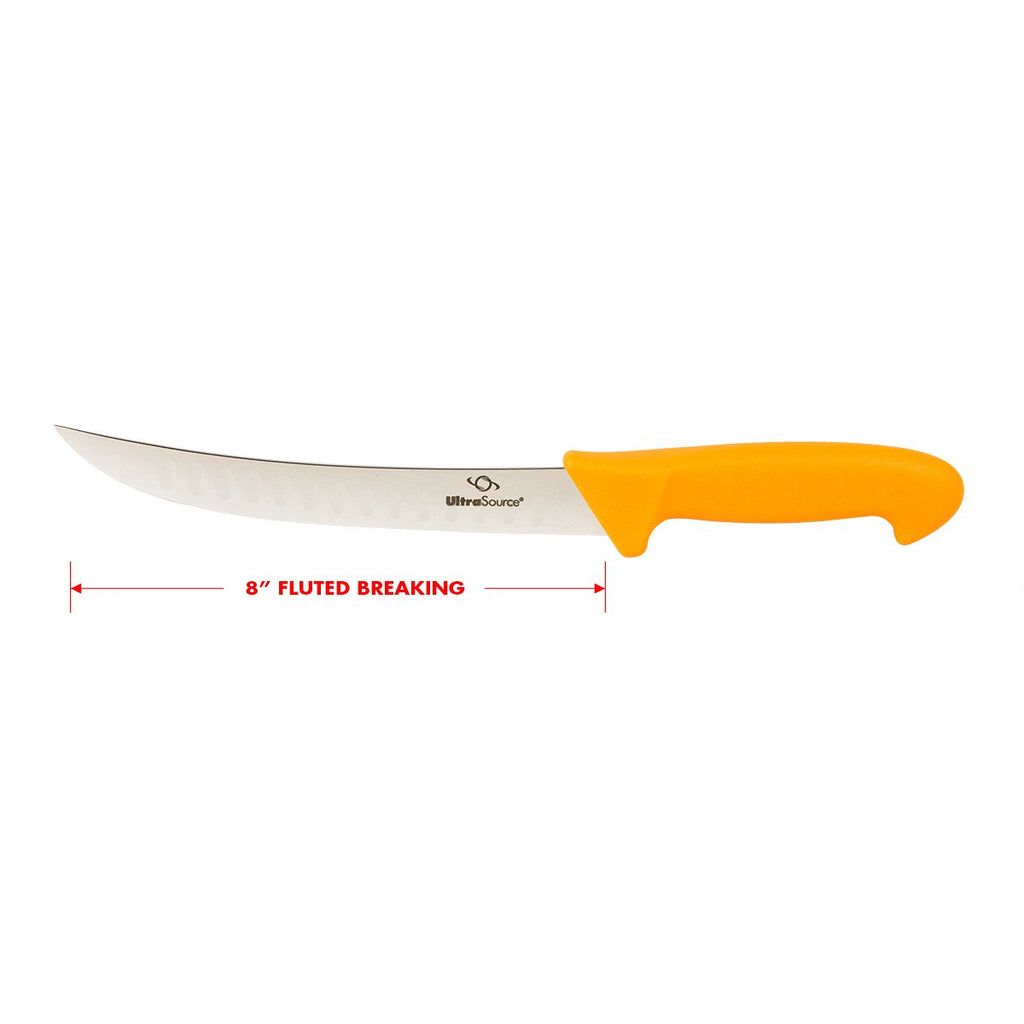 Breaking Butcher Knife, 8" Fluted Blade, Polypropylene Handle