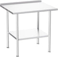 NSF Stainless Steel Prep Table 30X36 inch, with Backsplash