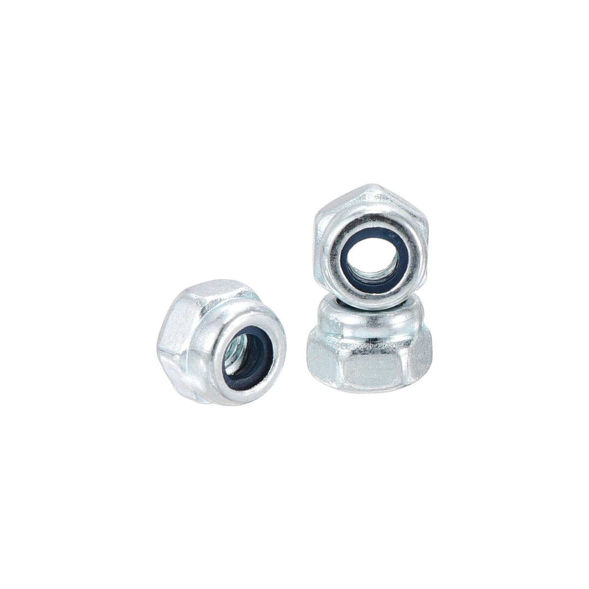 Kozelo 50Pcs M2.5-0.45 Nylon Locking Hex Nuts CarbonSteel Blue and White