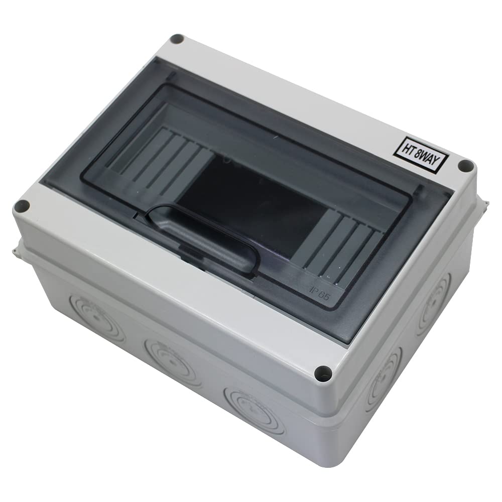 MAKERELE Distribution Protection Box with DIN Rail IP65 ABS 8 Way