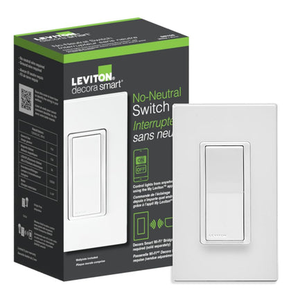 No-Neutral Decora Smart Switch, Requires MLWSB Wi-Fi Bridge to Work with My Leviton, Alexa, Google Assistant, Apple