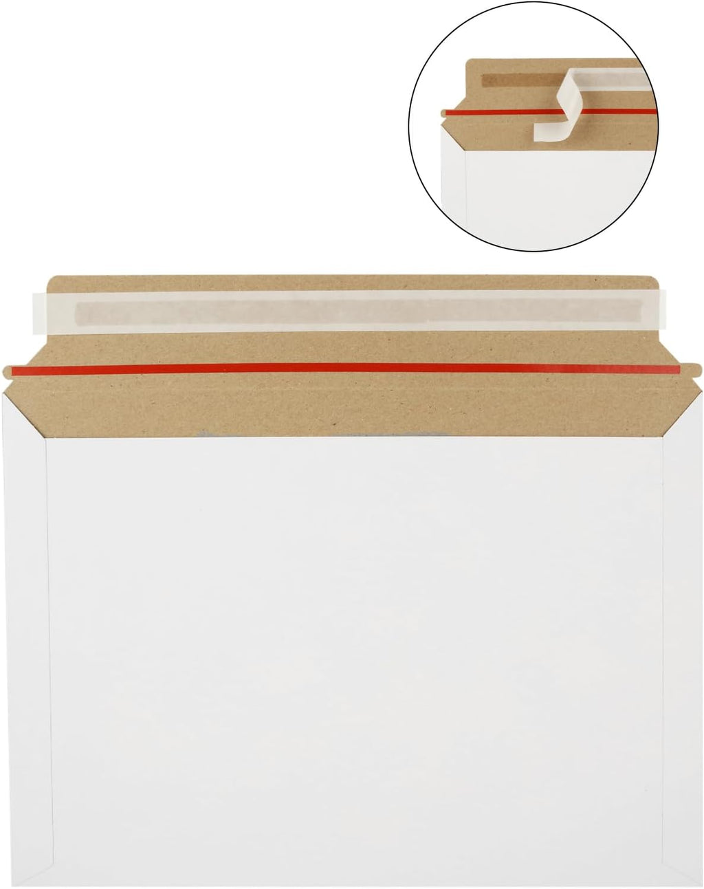 100Pcs 9 x 12 Inch Rigid Mailers Stay Flat Photo Document Mailer Self Seal Cardboard Envelops Mailers White Paper