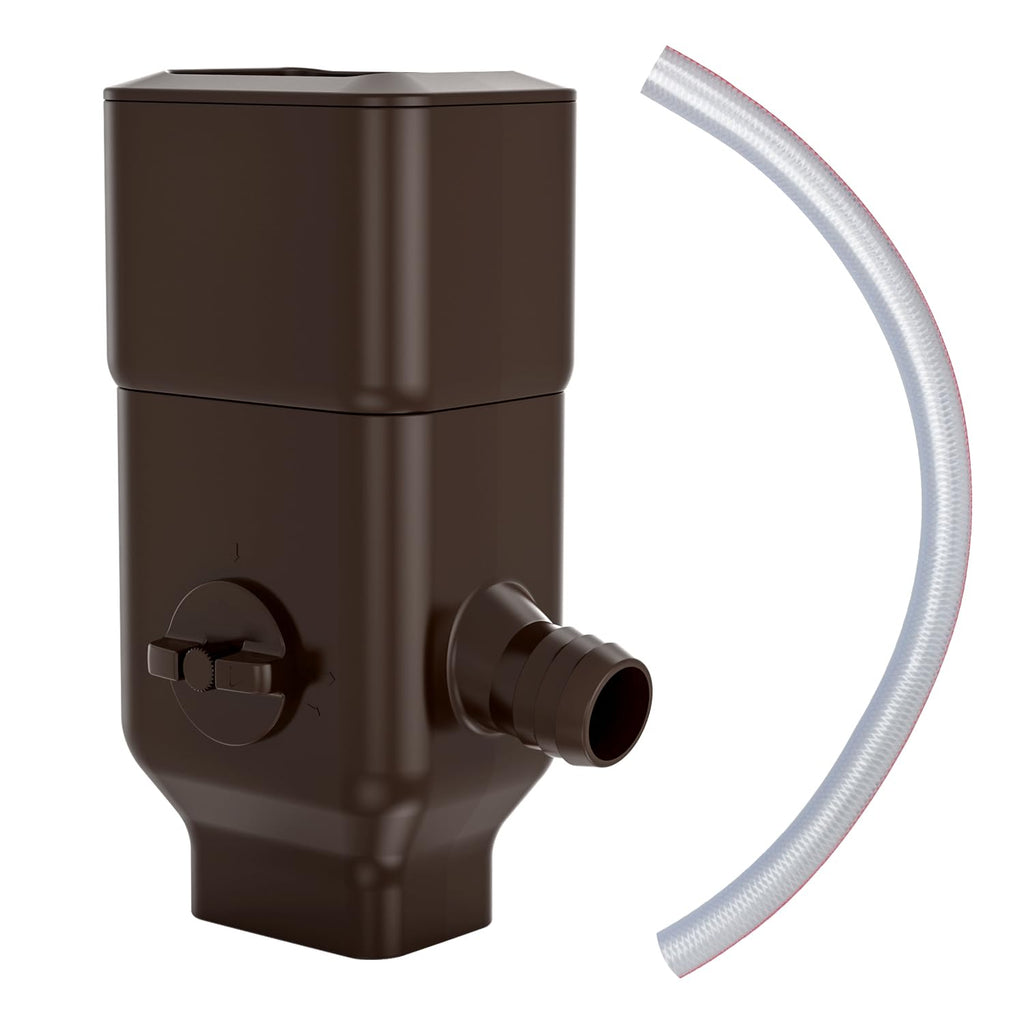 Rainwater Collection System with Adjustable Switch Valve,Brown