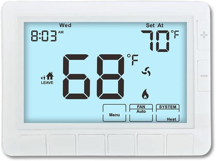 Programmable Thermostat for Home,Auto Changeover Heat Pump Thermostat for Multi-Stage,2 Heat/2 Cool or 4 Heat/2 Cool