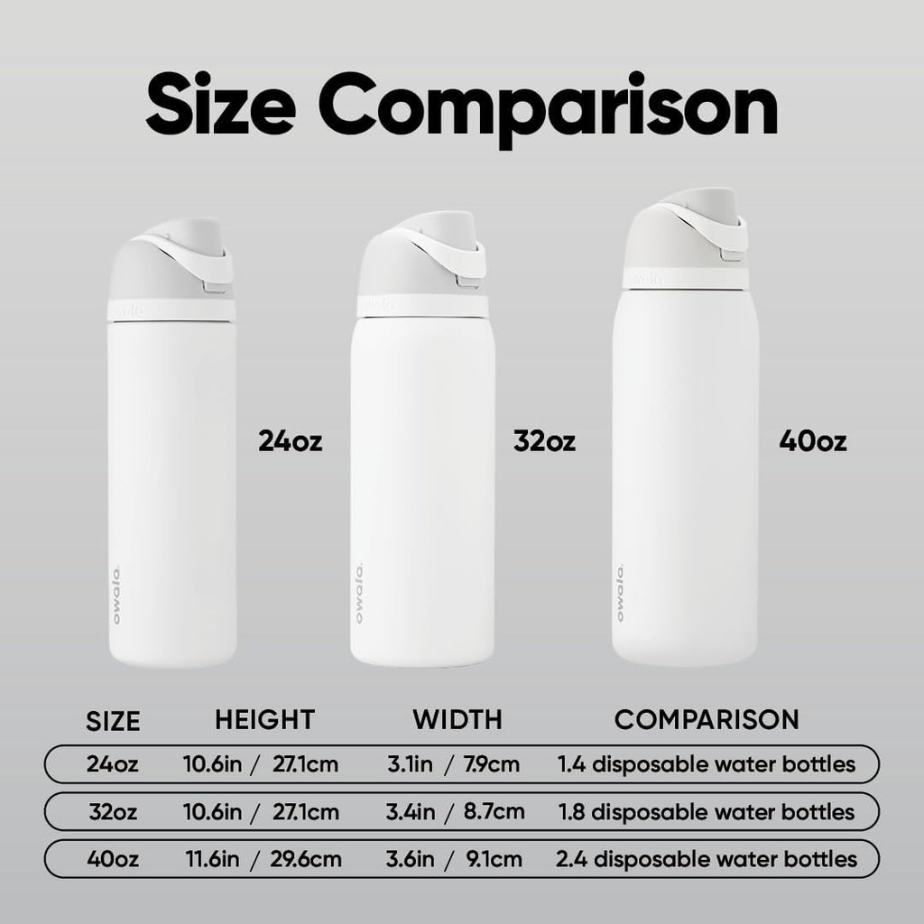 FreeSip Stainless Steel Water Bottle 24 oz Shy Marshmallow